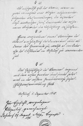 Grndungsurkunde OGV in Rodorf bei Hanau (letzte Seite)